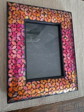 Pier One 5x7 Handcrafted Mosaic Photo Frame - Pink & Orange